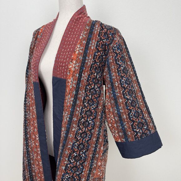 Indigowares Jacket Womens Medium Brown Artsy‎ Hippie Boho Indie Open Layering - Picture 5 of 16